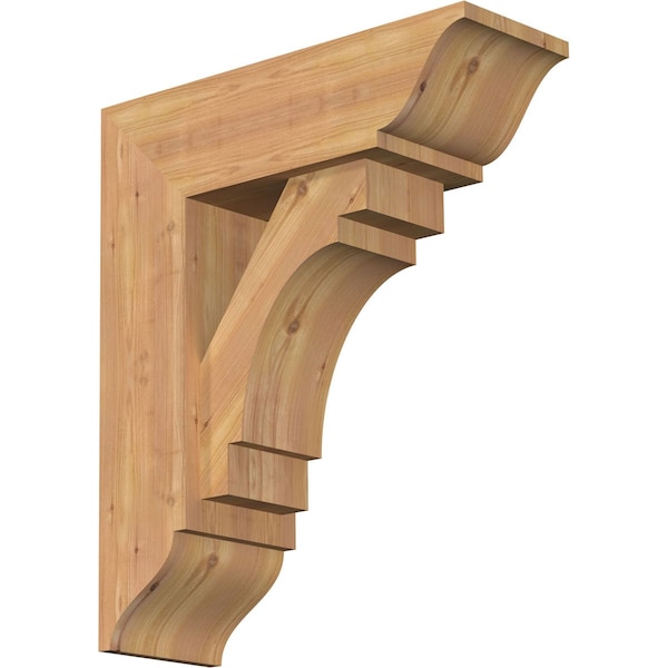 Ekena Millwork Merced Traditional Smooth Bracket w/ Offset Brace, Western Red Cedar, 7 1/2"W x 22"D x 26"H BKT0806X22X26MRC01SWR - main
